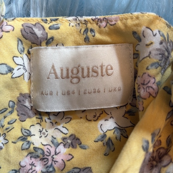 AUGUSTE Olsen Belle Mini Dress in Lemon sz 4 - Picture 7 of 9